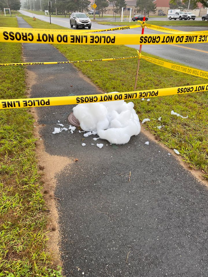 Brunswick Town Councilors Jamie Ecker and Jennifer Hicks in the Aftermath of the Foam Spill at Brunswick Landing